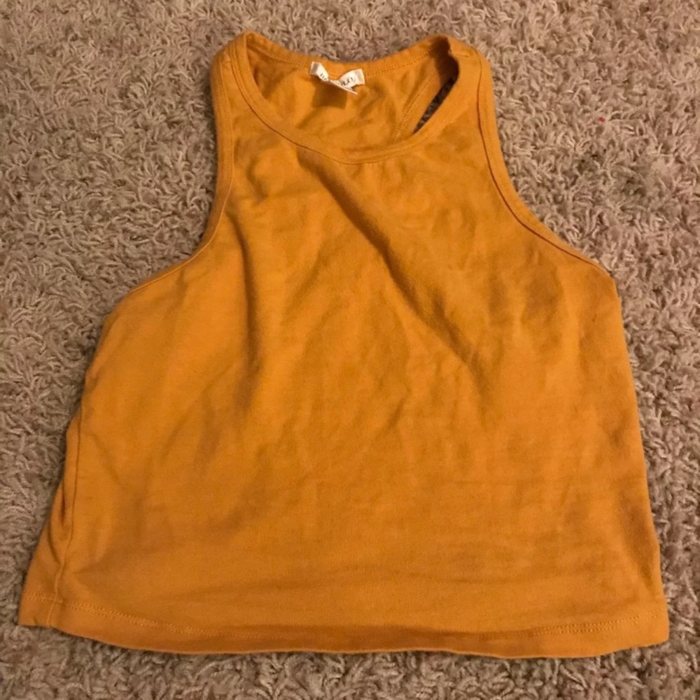 yellow racerback tank top shirt
